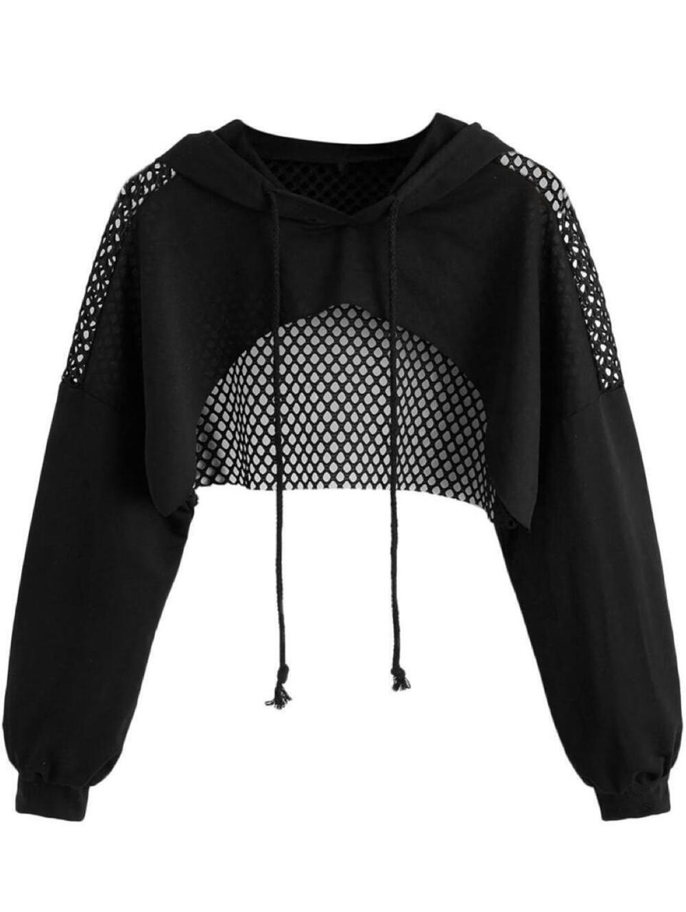 Women's Black and Multi Hoody